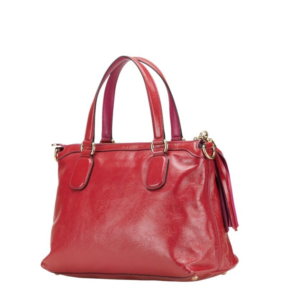 Gucci Interlocking shoulder red handbag leather GG Soho bag